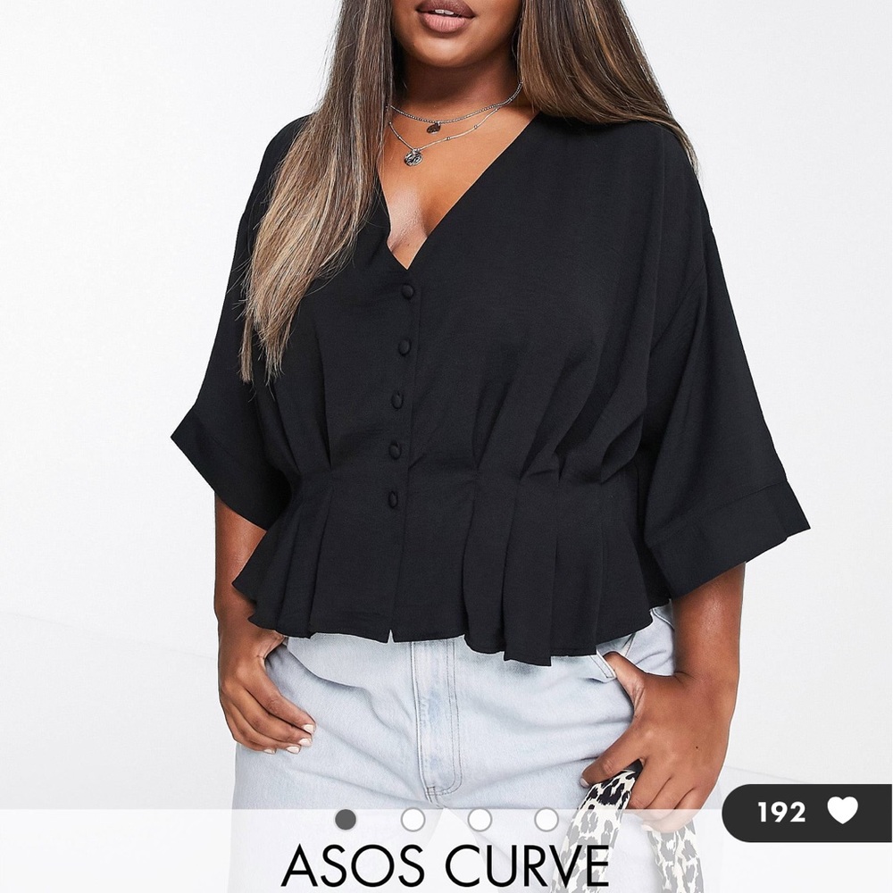 ASOS CURVE black crop blouse